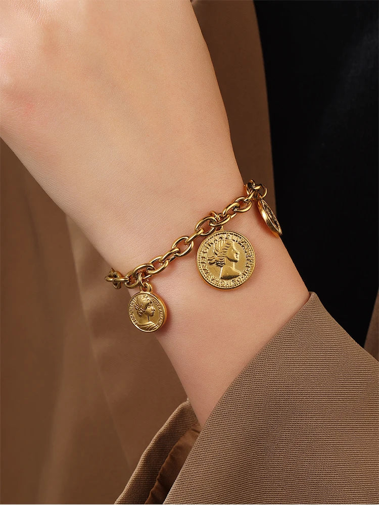 Bracelet à Breloques avec pièces ou coeur