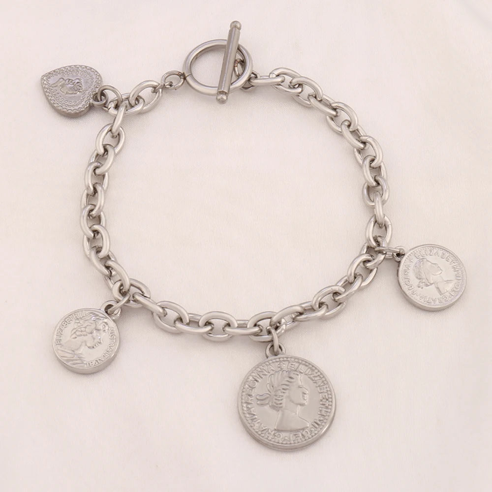 Bracelet à Breloques avec pièces ou coeur