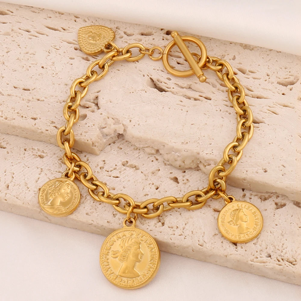 Bracelet à Breloques avec pièces ou coeur