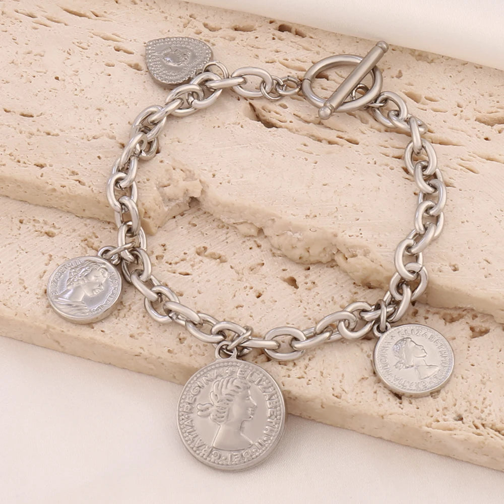 Bracelet à Breloques avec pièces ou coeur