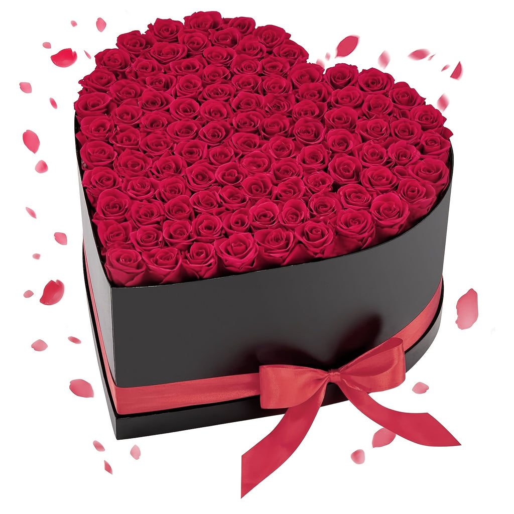 Bouquet en forme de cœur avec rose, artificielle rouge