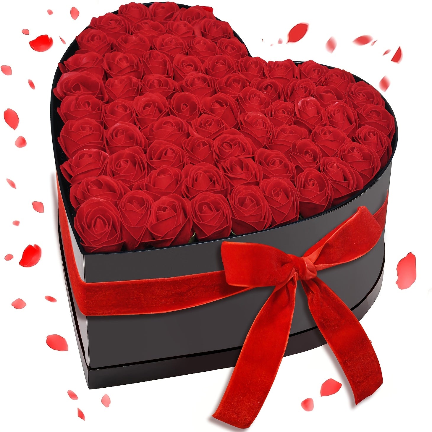 Bouquet en forme de cœur avec rose, artificielle rouge