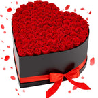 Bouquet en forme de cœur avec rose, artificielle rouge